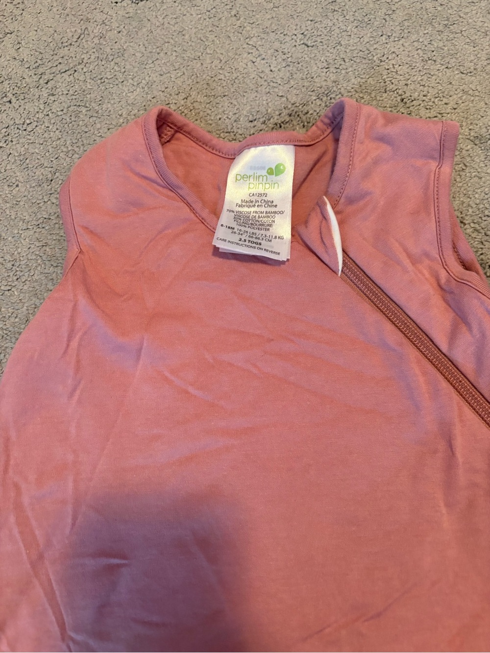 Perlim Pinpin - Baby Sleep Sack — Pink 2.5 TOG (6-18M) - Picture 3 of 7